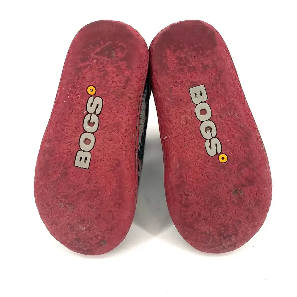 Bogs EU24 - US8 Toddler‎ Rain Snow Dinosaur Soft Side waterproof Lined Black Red